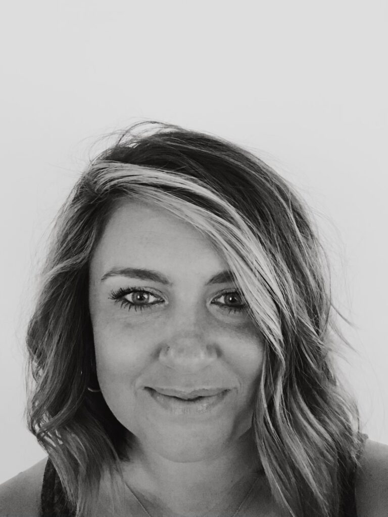 Black and white photo of Caitlin Green